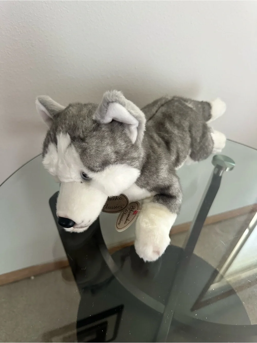 Plush Husky Dog Toy - Gray & White Soft Stuffed Pet